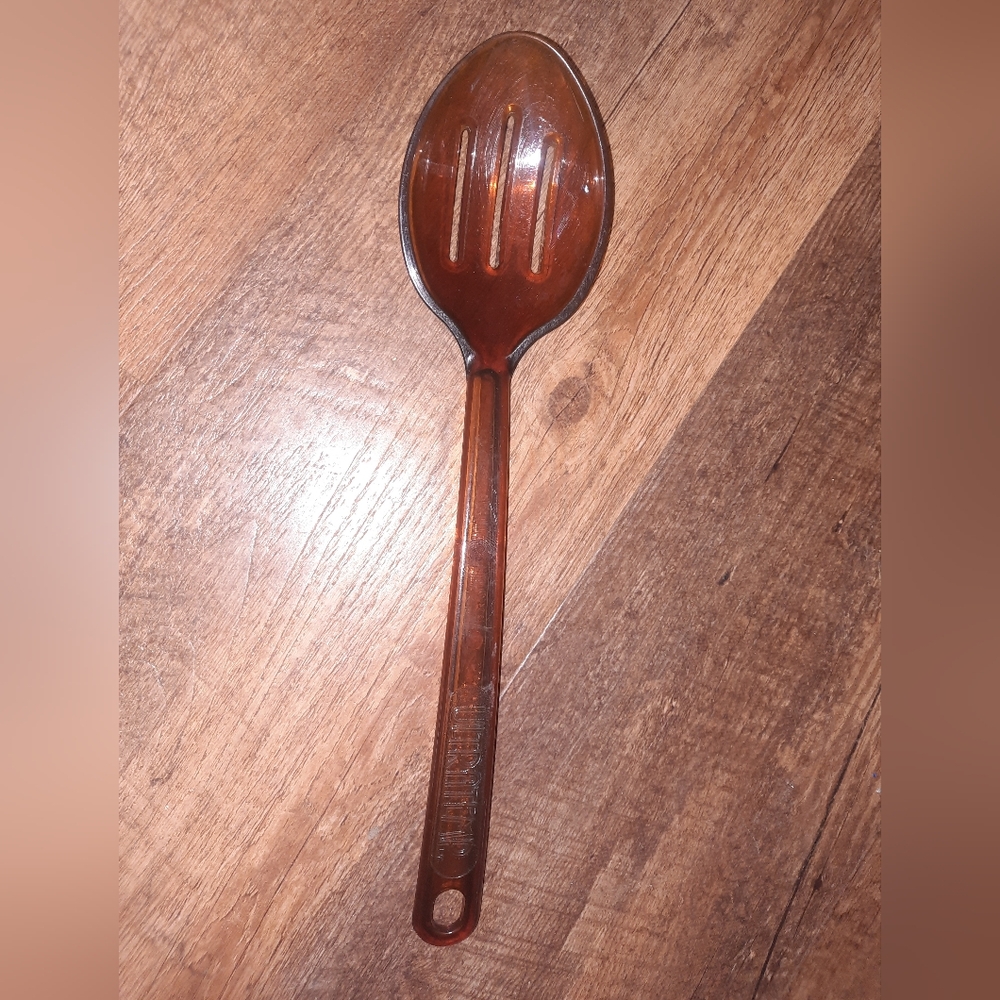 Vintage Ultra Temp Brown Slotted Serving Spoon